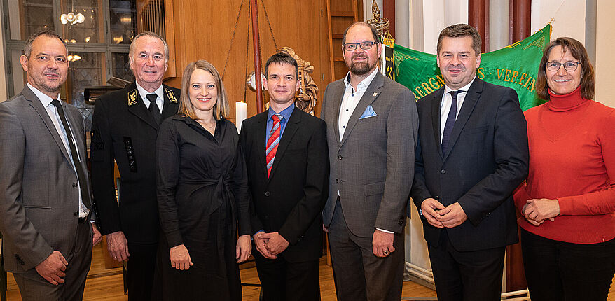 Kaliwerk Zielitz / v.r.n.l.: Dr. Franziska Kersten / MdB, Minister Sven Schulze, Martin Stichnoth, Werkleiter Dr. Ulrich Scheele, Christina Daske / Leiterin Produktion K+S, Gerd Grimmig / Aufsichtsratsmitglied, Betriebsratsvorsitzender Michael Knackmuß