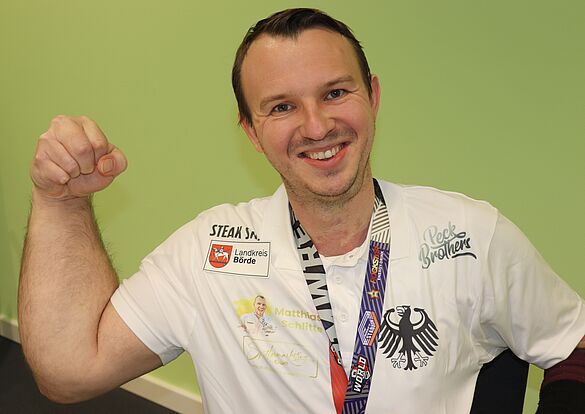 Uwe Baumgart: Matthias Schlitte, amtierender Weltmeister im Armwrestling