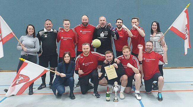 Siegerfoto Landkreis Börde / der Landkreis Börde gewinnt in Eilsleben den 24. "Hallenfussball-Behördencup"