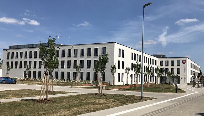 Verwaltungsgebäude des Landkreises Börde in der Bornsche Straße 2 in Haldensleben