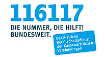 116117 Die Nummer, die hilft! Bundesweit. Der ärztliche Bereitschaftsdienst der Kassenärztlichen Vereinigung.